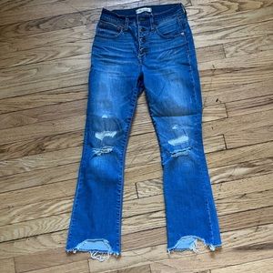 Madewell Cali Demi-boot jeans. Button top. Stretchy. Size 24. Blue.